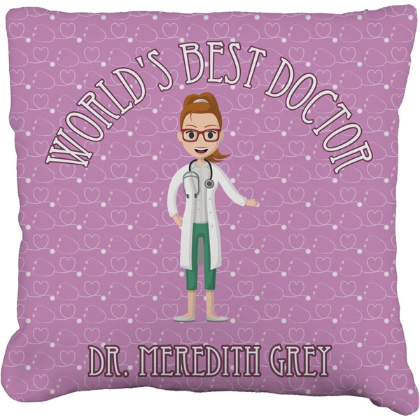 Custom Doctor Avatar Faux-Linen Throw Pillow 18" (Personalized)