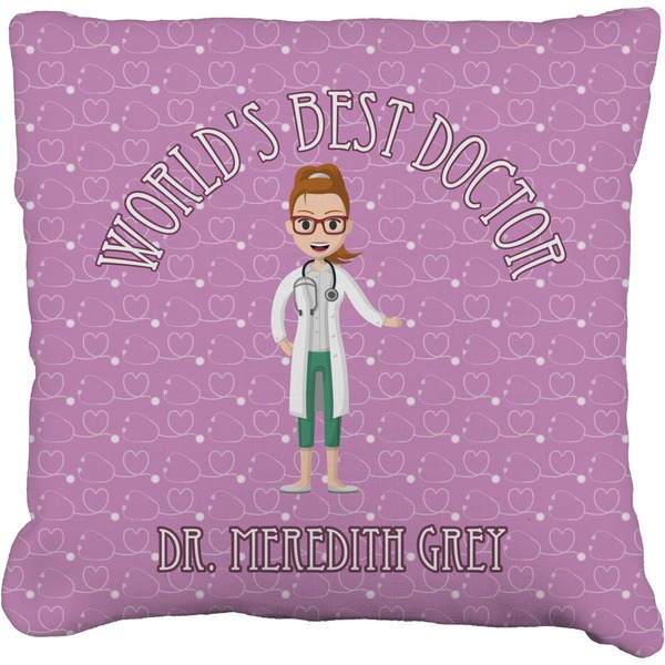 Custom Doctor Avatar Faux-Linen Throw Pillow 20" (Personalized)
