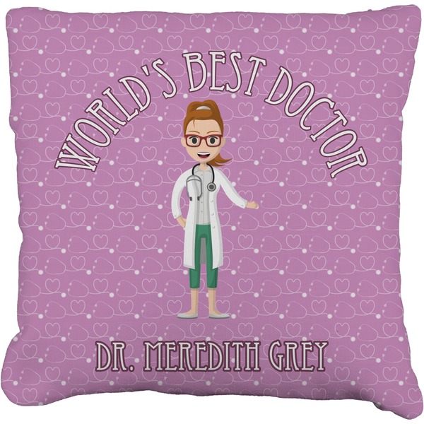 Custom Doctor Avatar Faux-Linen Throw Pillow 26" (Personalized)