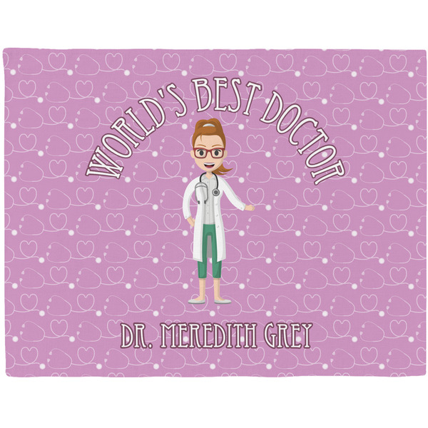 Custom Doctor Avatar Woven Fabric Placemat - Twill w/ Name or Text