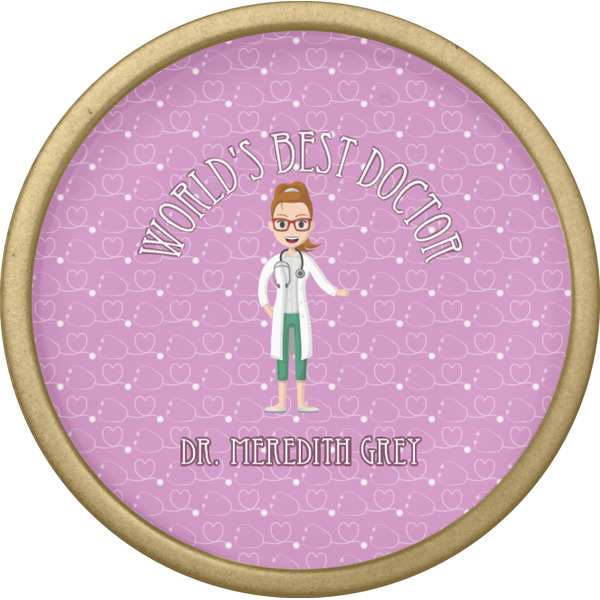 Doctor Avatar Cabinet Knob - Gold - Front