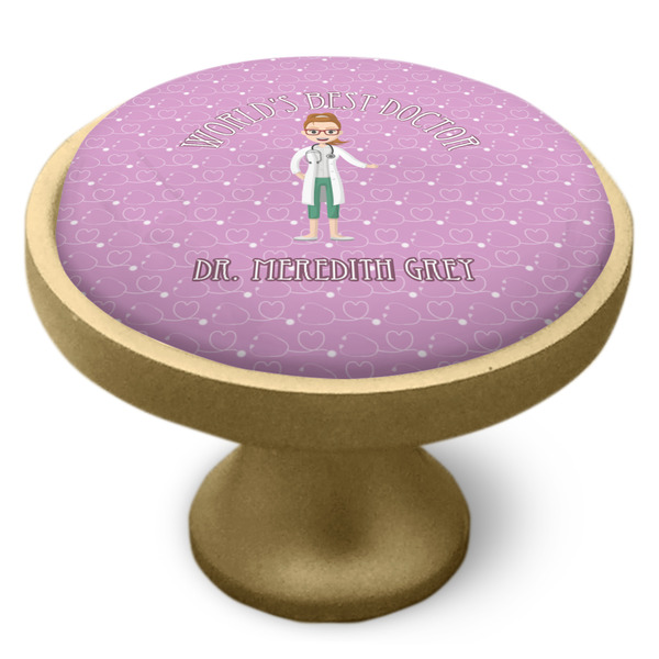 Doctor Avatar Cabinet Knob - Gold - Side