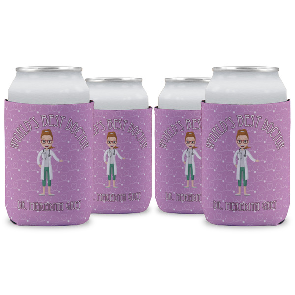 Custom Doctor Avatar Can Cooler (12 oz) - Set of 4 w/ Name or Text