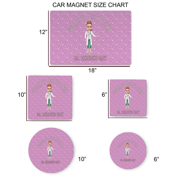 Doctor Avatar Car Magnets - SIZE CHART