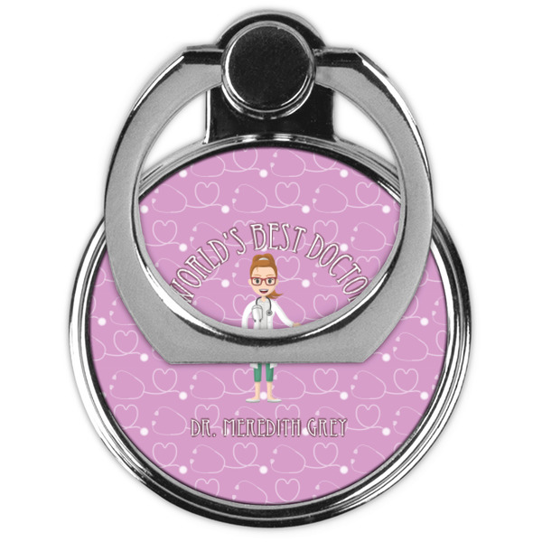 Doctor Avatar Cell Phone Ring Stand & Holder - Front (Collapsed)