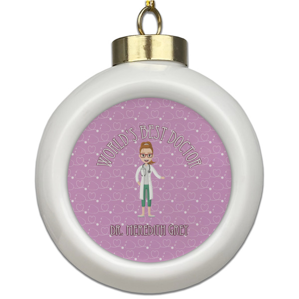 Custom Doctor Avatar Ceramic Ball Ornament (Personalized)