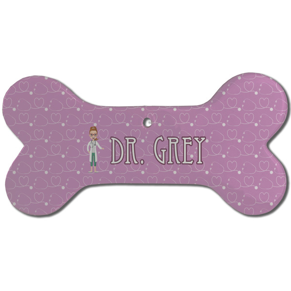 Doctor Avatar Ceramic Flat Ornament - Bone Front