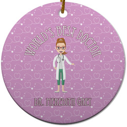Doctor Avatar Round Ceramic Ornament w/ Name or Text