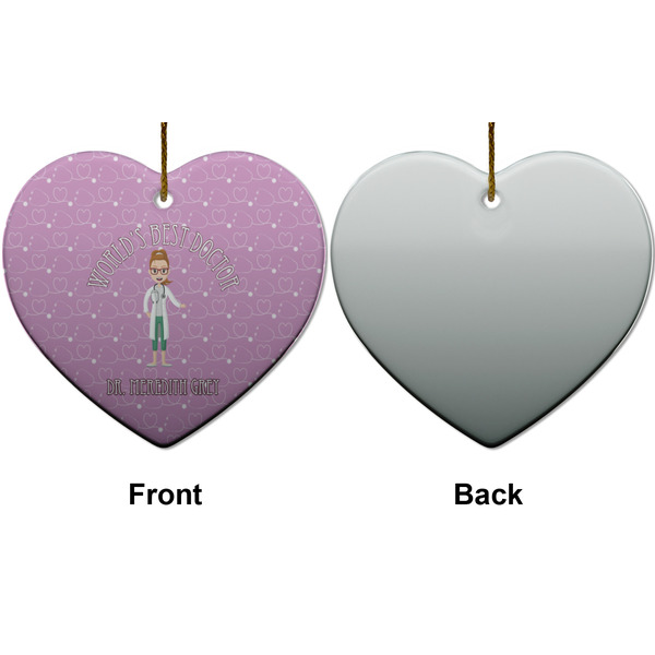Doctor Avatar Ceramic Flat Ornament - Heart Front & Back (APPROVAL)