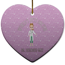 Doctor Avatar Heart Ceramic Ornament w/ Name or Text