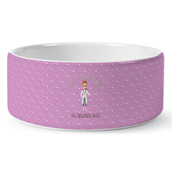 Custom Doctor Avatar Ceramic Dog Bowl - Large (Personalized)