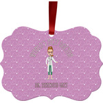 Doctor Avatar Metal Frame Ornament - Double Sided w/ Name or Text
