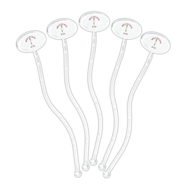 Doctor Avatar Clear Plastic 7" Stir Stick - Oval - Fan