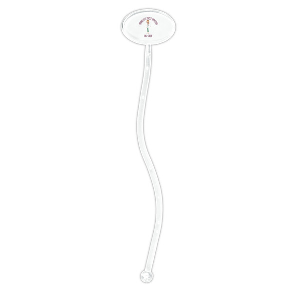 Doctor Avatar Clear Plastic 7" Stir Stick - Oval - Single Stick