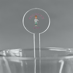 Doctor Avatar 5.5" Round Plastic Stir Sticks - Clear (Personalized)