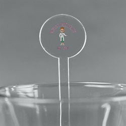 Doctor Avatar 7" Round Plastic Stir Sticks - Clear (Personalized)