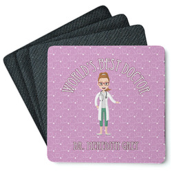 Doctor Avatar Square Rubber Backed Coasters - Set of 4 (Personalized)