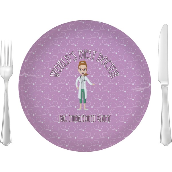 Custom Doctor Avatar 10" Glass Lunch / Dinner Plates - Single or Set (Personalized)
