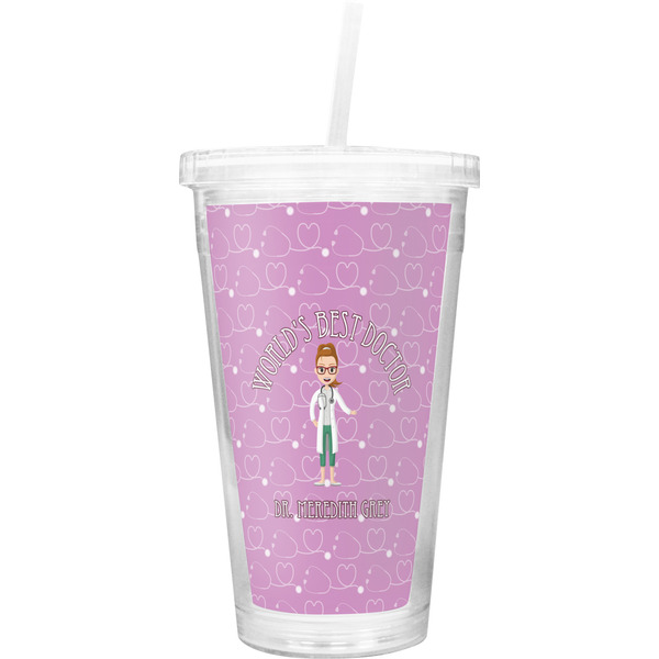 Custom Doctor Avatar Double Wall Tumbler with Straw (Personalized)