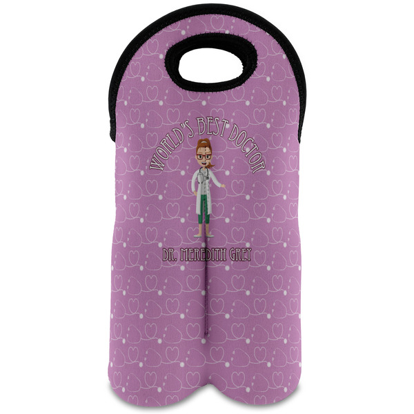 Custom Doctor Avatar Wine Tote Bag (2 Bottles) (Personalized)