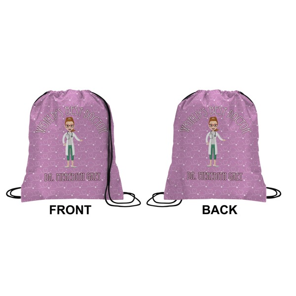Doctor Avatar Drawstring Backpack Front & Back Medium