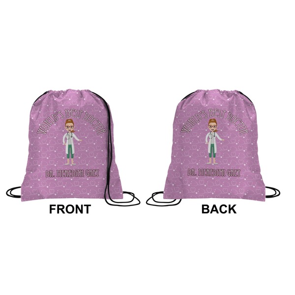 Doctor Avatar Drawstring Backpack Front & Back Small