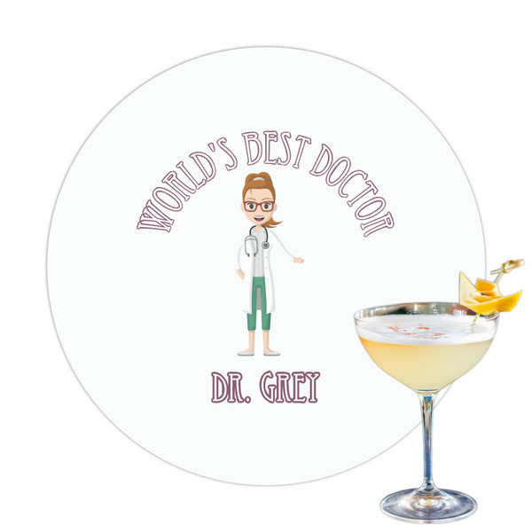 Custom Doctor Avatar Printed Drink Topper - 3.25" (Personalized)
