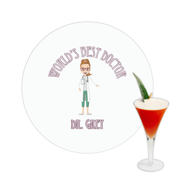 Custom Doctor Avatar Printed Drink Topper -  2.5" (Personalized)