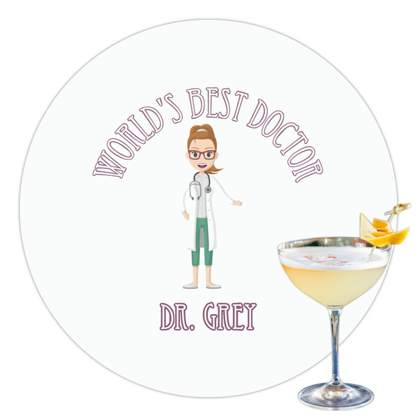 Custom Doctor Avatar Printed Drink Topper - 3.5" (Personalized)