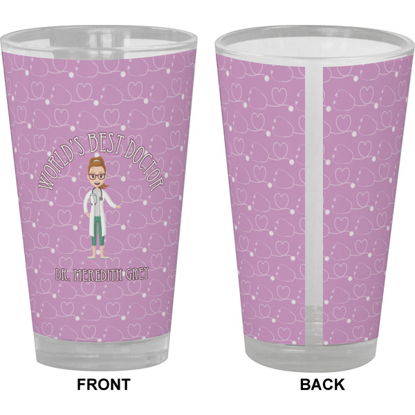 Doctor Avatar Pint Glass - Full Color - Front & Back Views