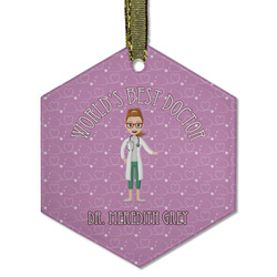Doctor Avatar Flat Glass Ornament - Hexagon w/ Name or Text