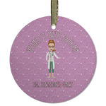 Doctor Avatar Flat Glass Ornament - Round w/ Name or Text