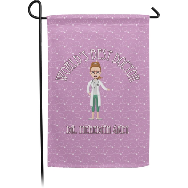 Custom Doctor Avatar Small Garden Flag - Double Sided w/ Name or Text