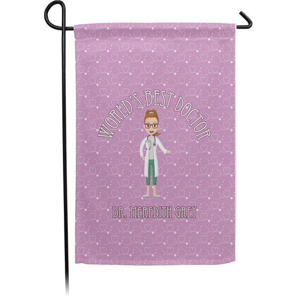 Custom Doctor Avatar Small Garden Flag - Single Sided w/ Name or Text
