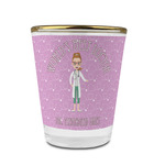 Doctor Avatar Glass Shot Glass - 1.5 oz - with Gold Rim - Single (Personalized)