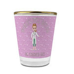Doctor Avatar Glass Shot Glass - 1.5 oz - with Gold Rim - Set of 4 (Personalized)