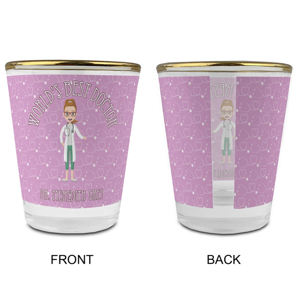 Doctor Avatar Glass Shot Glass - with gold rim - APPROVAL