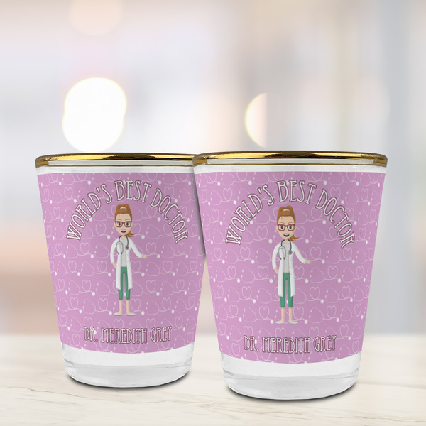 Doctor Avatar Glass Shot Glass - with gold rim - LIFESTYLE