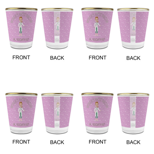 Doctor Avatar Glass Shot Glass - with gold rim - Set of 4 - APPROVAL