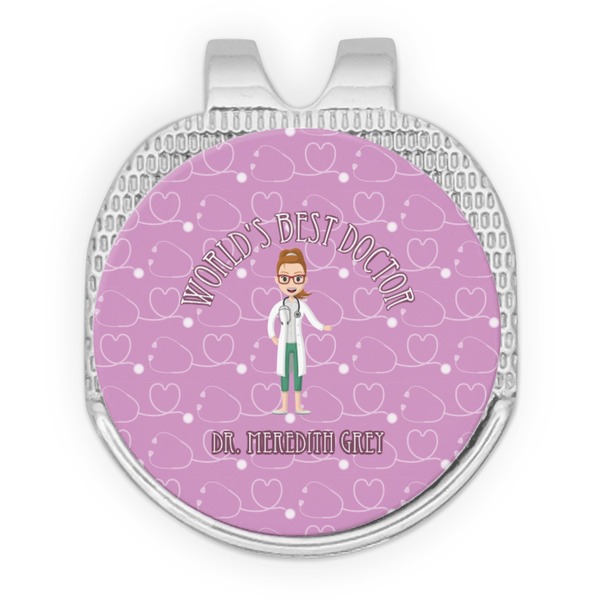 Custom Doctor Avatar Golf Ball Marker - Hat Clip - Silver