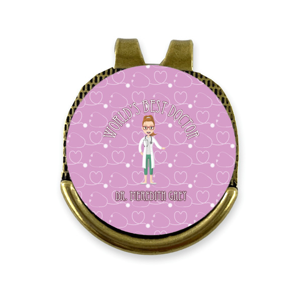 Custom Doctor Avatar Golf Ball Marker - Hat Clip - Gold