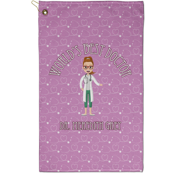 Custom Doctor Avatar Golf Towel - Poly-Cotton Blend - Small w/ Name or Text