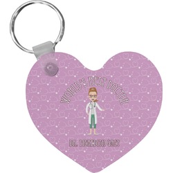 Doctor Avatar Heart Plastic Keychain w/ Name or Text