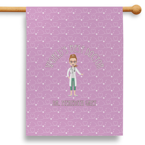 Custom Doctor Avatar 28" House Flag - Double Sided (Personalized)