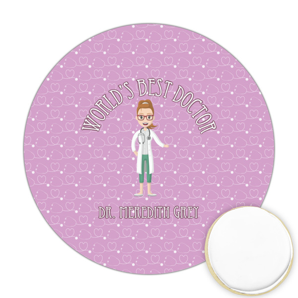 Custom Doctor Avatar Printed Cookie Topper - Round (Personalized)