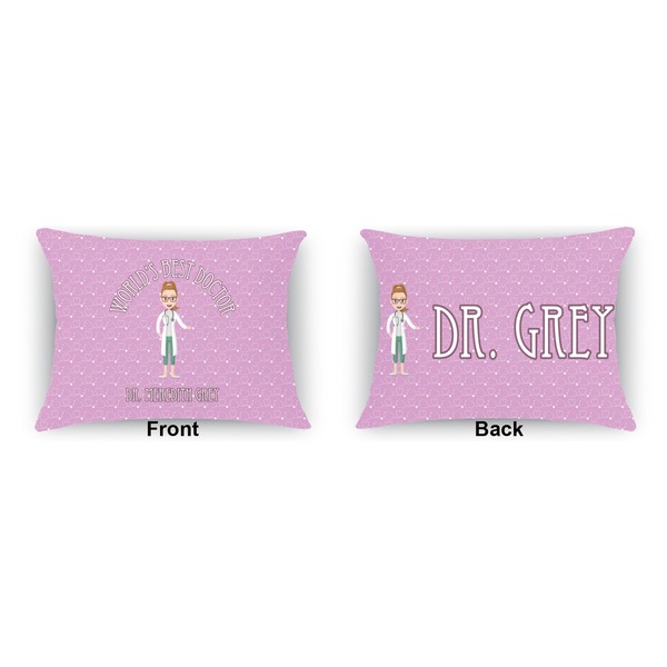 Doctor Avatar Indoor Rectangular Burlap Pillow (Front and Back)