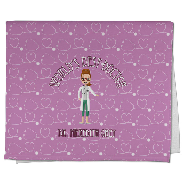 Custom Doctor Avatar Kitchen Towel - Poly Cotton w/ Name or Text