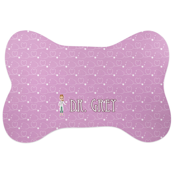 Custom Doctor Avatar Bone Shaped Dog Food Mat (Personalized)