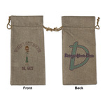 Doctor Avatar Large Burlap Gift Bag - Front & Back (Personalized)
