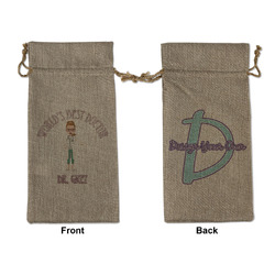 Doctor Avatar Large Burlap Gift Bag - Front & Back (Personalized)